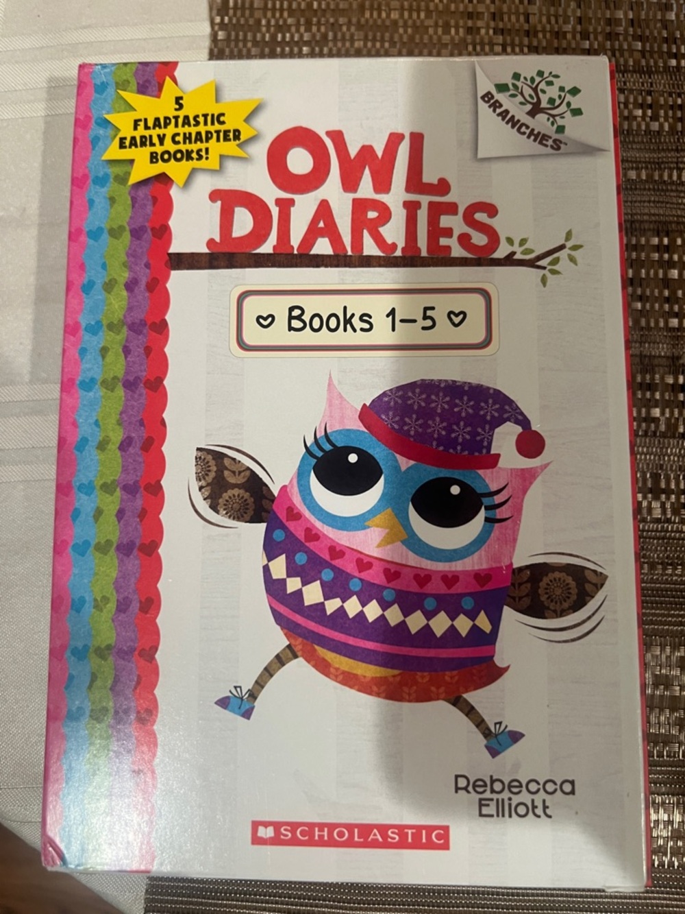 Scholastic Owl Diaries Box Set with Pink, Purple, Blue and Red Accents